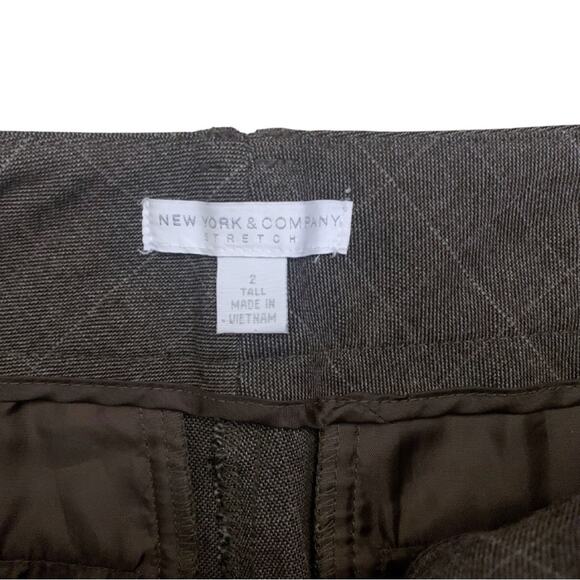 New York & Company Plaid Gray Trousers Dress Pants Stretch Size 2 Tall Grey - Picture 4 of 11